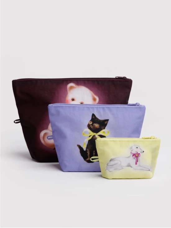 BAGGU Handbags - BAGGU Go Pouch Set - Fancy Animals - Set of 3 Pouches
